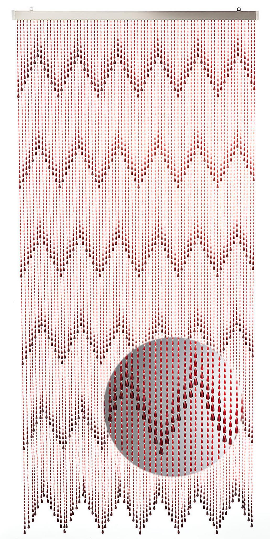Kobolo Türvorhang Terra, 90x200 cm, rotbraun, 72 Stränge, eleganter Perlenvorhang aus Kunststoff, dekorativer Fliegenvorhang & Raumteiler für Balkon, Terrasse, Tür oder Fenster