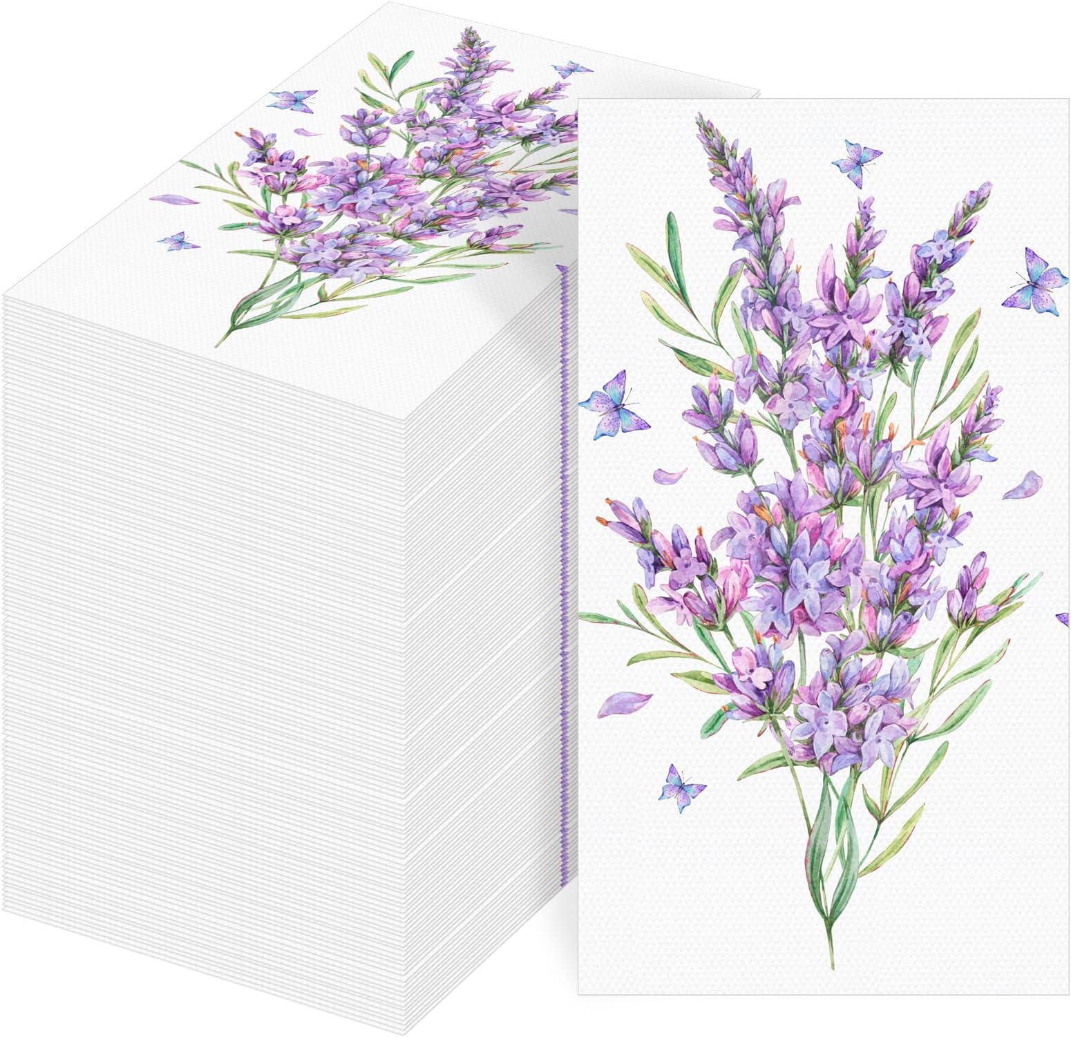 Lavender Meadow Paper Luncheon Napkins 40pcs 13"x13" Purple