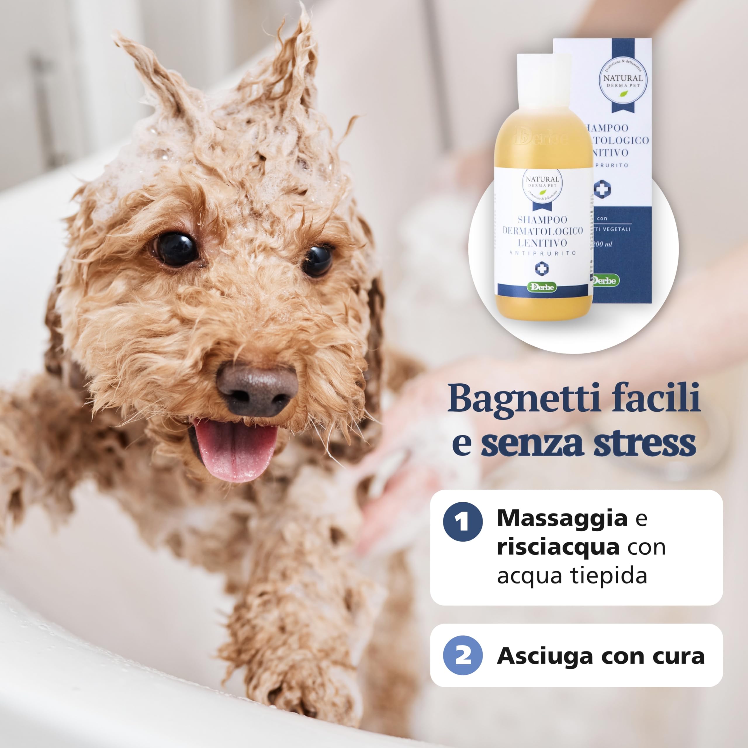 Natural Derma Pet Shampoo per Cani Dermatologico Lenitivo Antiprurito – Azione Detergente Delicata per un Pelo Pulito, Morbido e Profumato – 200 ml – Made in Italy