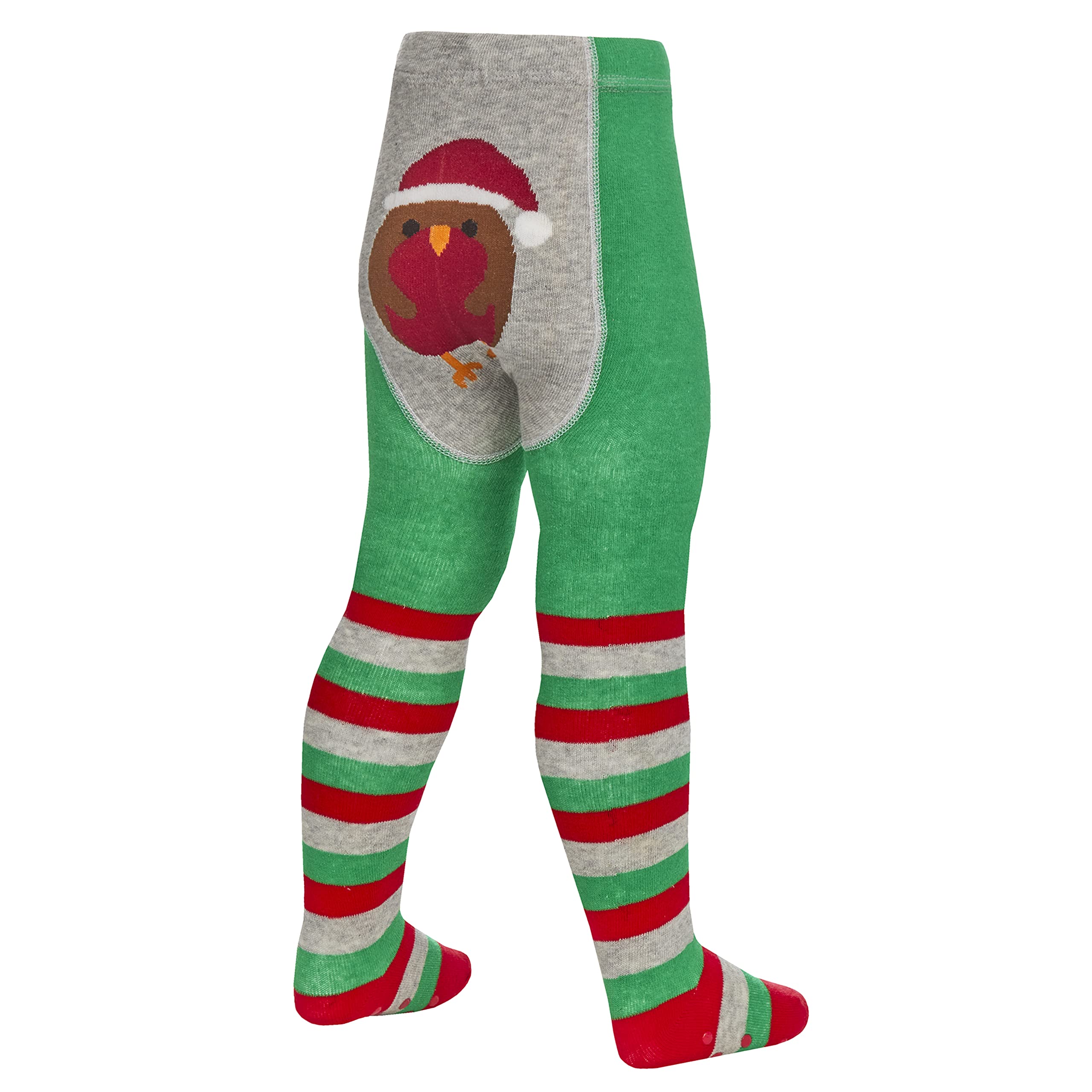 Metzuyan Baby Boys Girls Cotton Rich Xmas Christmas Tights Navy Santa Red Christmas Robin 6-12 Months