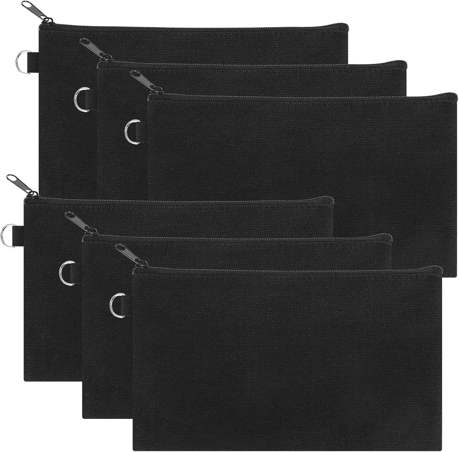 Muka 60 Pack Canvas Zipper Pouch Cosmetic Makeup Bag Travel Toiletry - Black