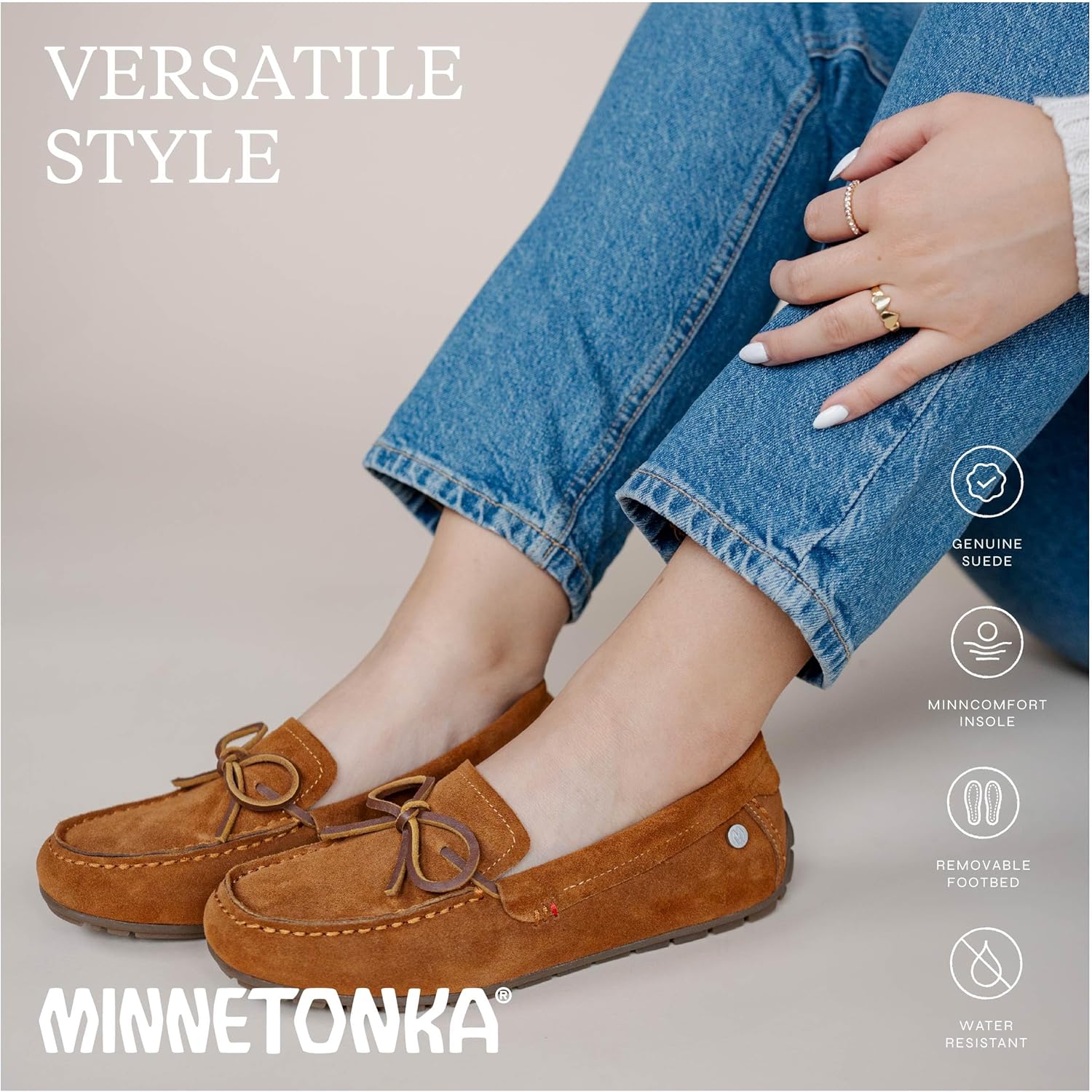 Minnetonka Women’s Loafer Moc – Suede Slip-On Loafers with Cushioned Removable Footbed - Image 7