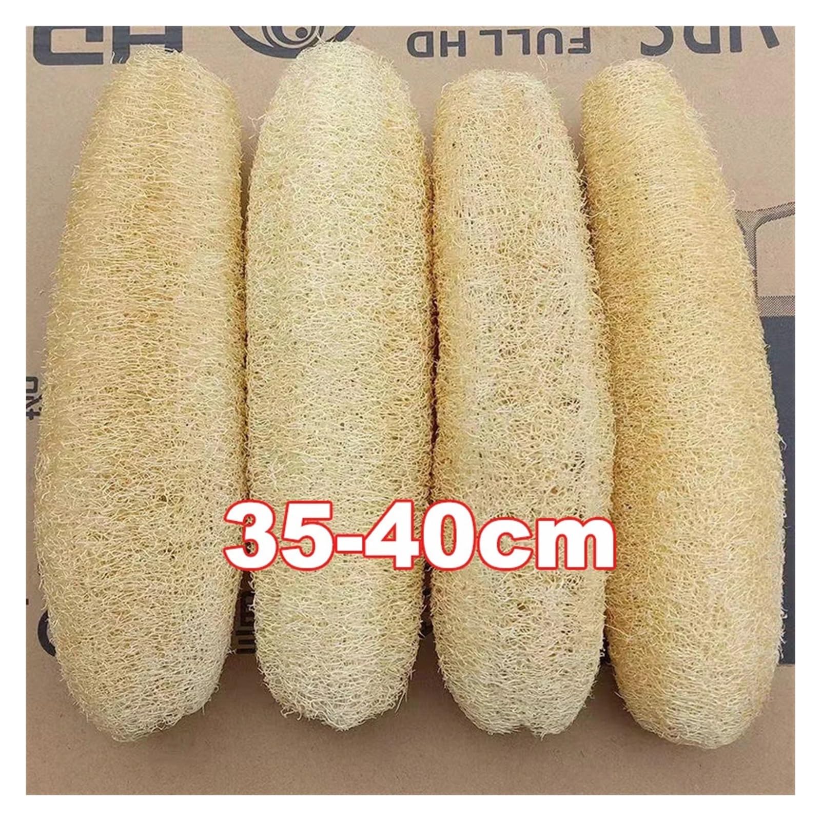 Lot de 3 éponges luffa naturelles multi-usages for le nettoyage de la cuisine, éponges à vaisselle, longues, for la douche et le corps(35-40cm length)