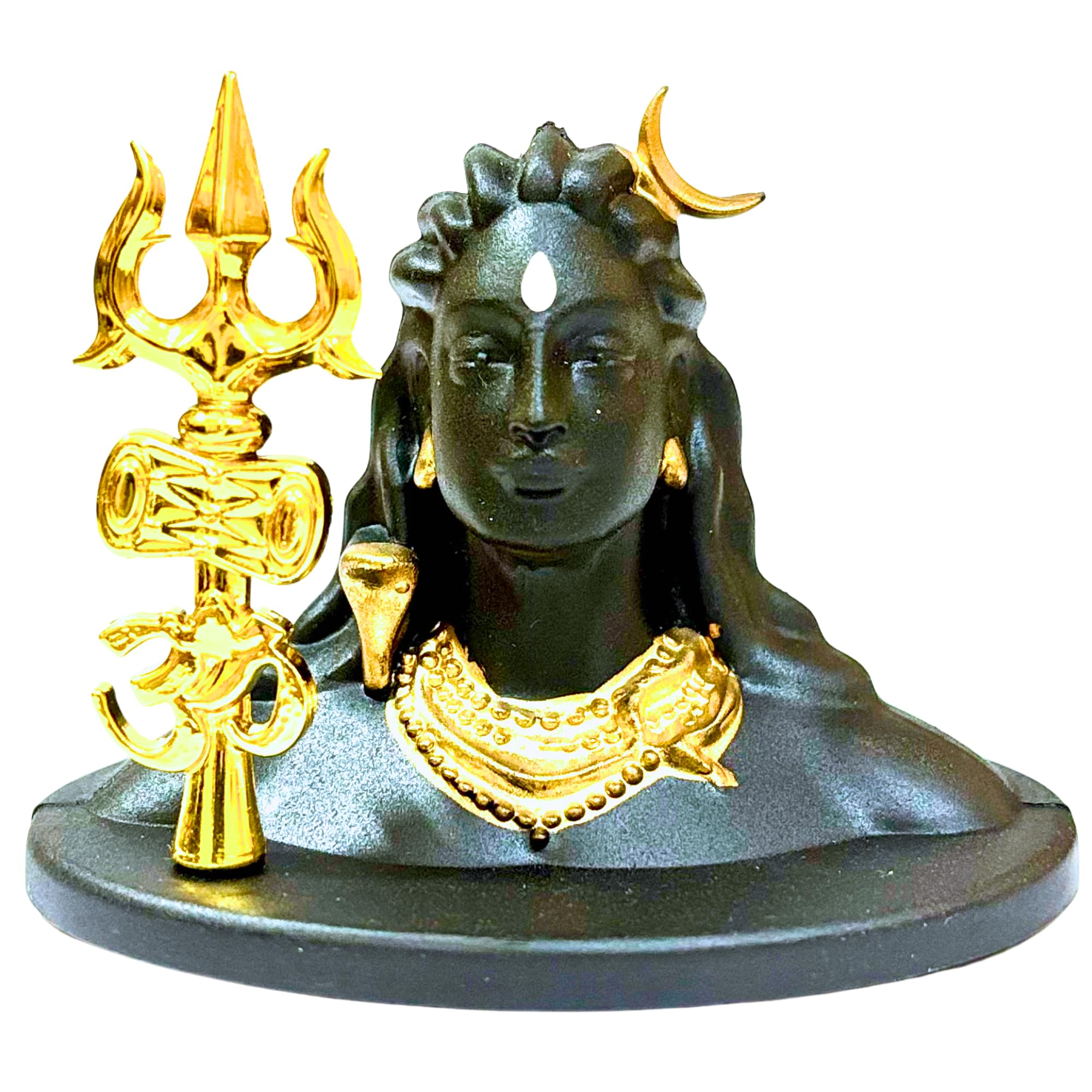EDZZEL Adiyogi Shiva Statue with Trishul – Divine Lord Shiva Resin Idol for Pooja, Meditation & Home Decor, Spiritual Hindu Gift