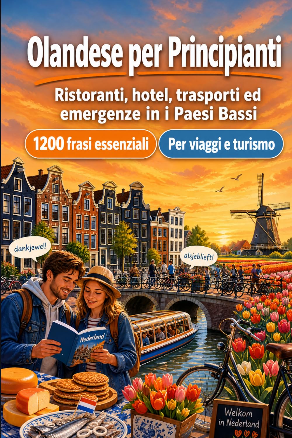 Olandese Per Principianti: 1200 frasi essenziali in Olandese per viaggiare: Guida facile alla pronuncia, conversazioni quotidiane, ristoranti, hotel, trasporti, shopping, emergenze