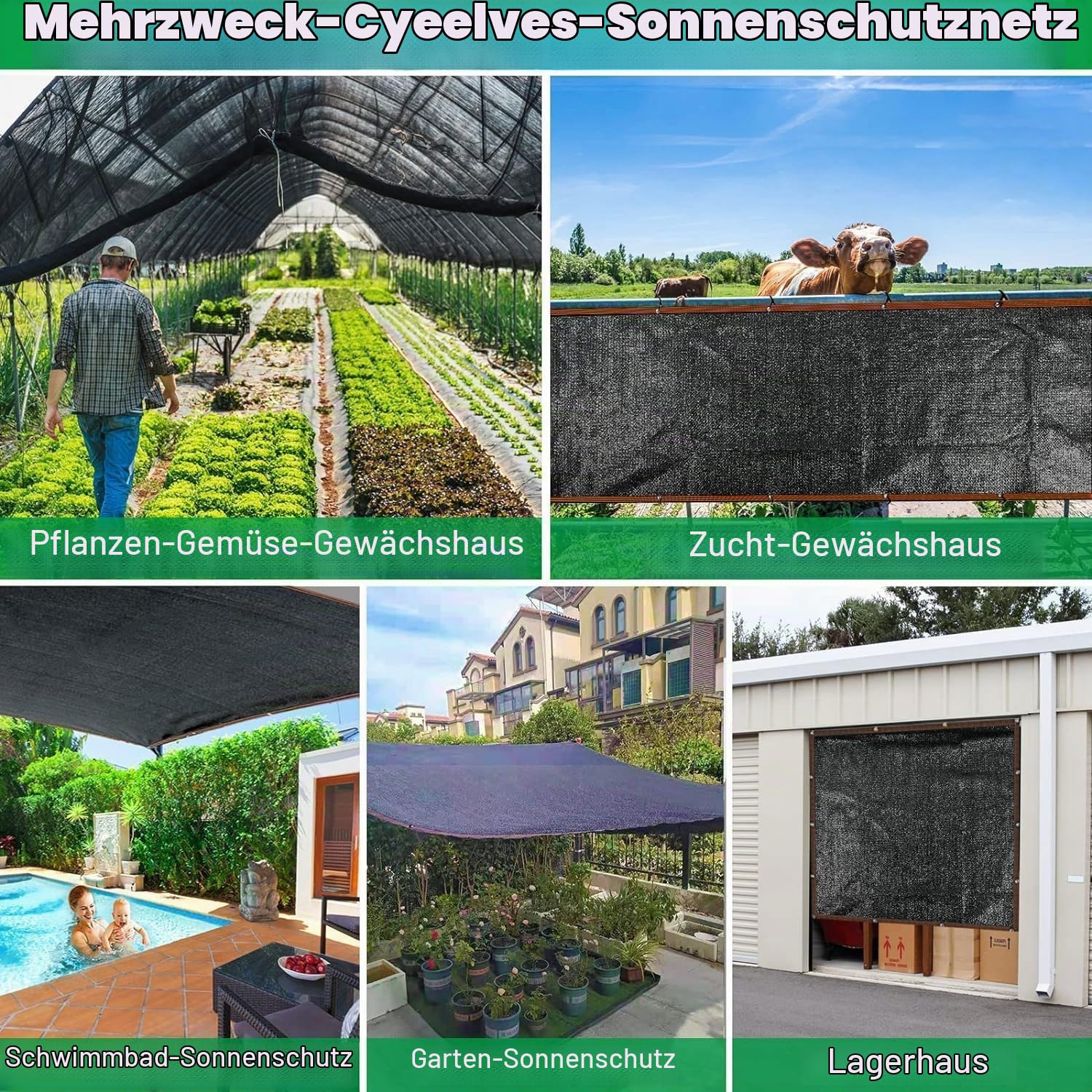 Schattierungsnetz 3x6M,Sonnenschutznetz mit ösen,Sichtschutzgewebe 90% Schattierwirkung,Sonnenschutznetz gewächshaus,Schattennetz Garten, Sonnenschutz Netz Schwarze