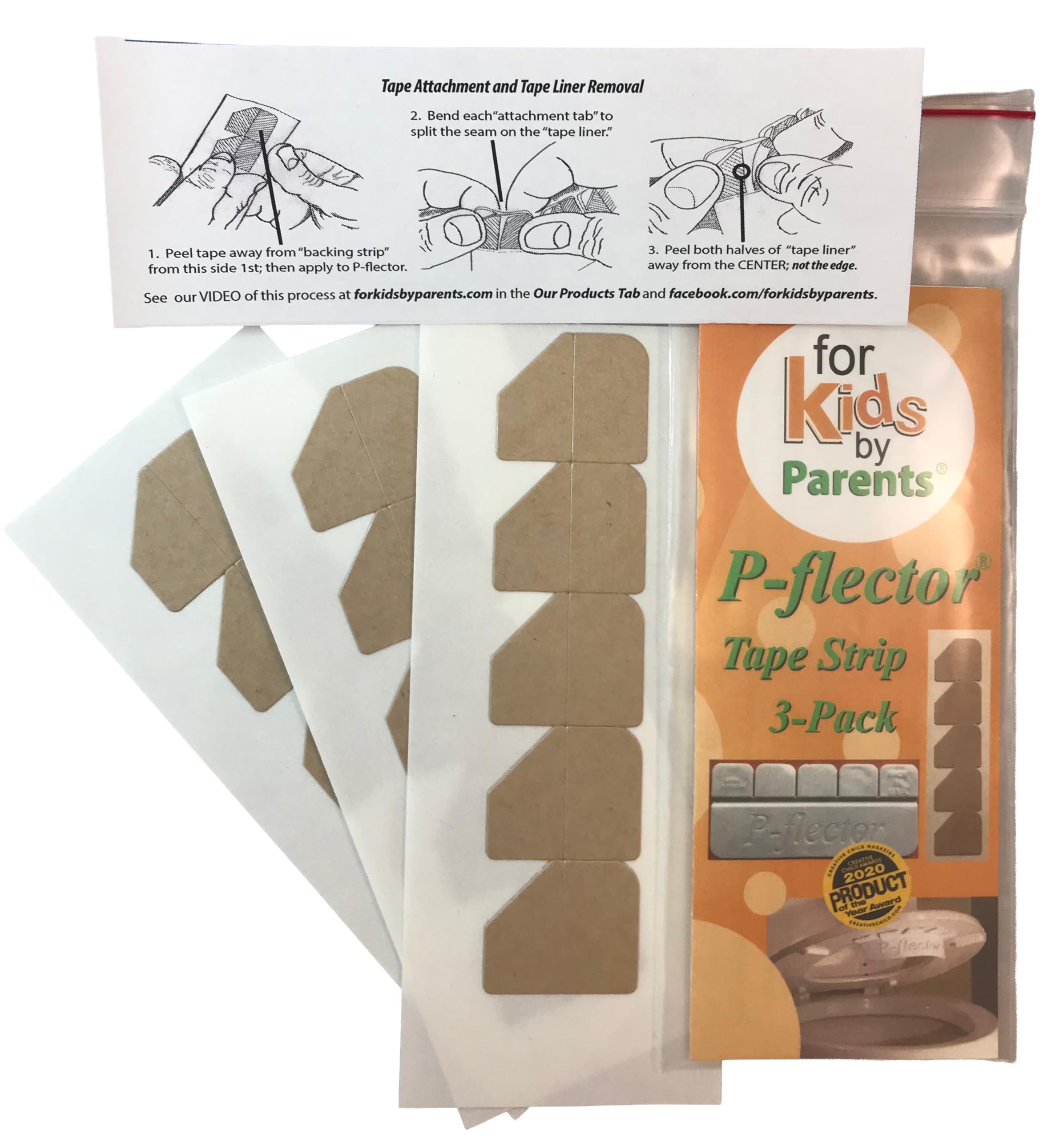 P-FLECTOR® Replacement Tape (3- Pack) - to Keep Your Urine Guard/Pee Splash Guard Attached to The Toilet Seat for Potty-Training Kids, Adults, Seniors & Special Needs Individuals