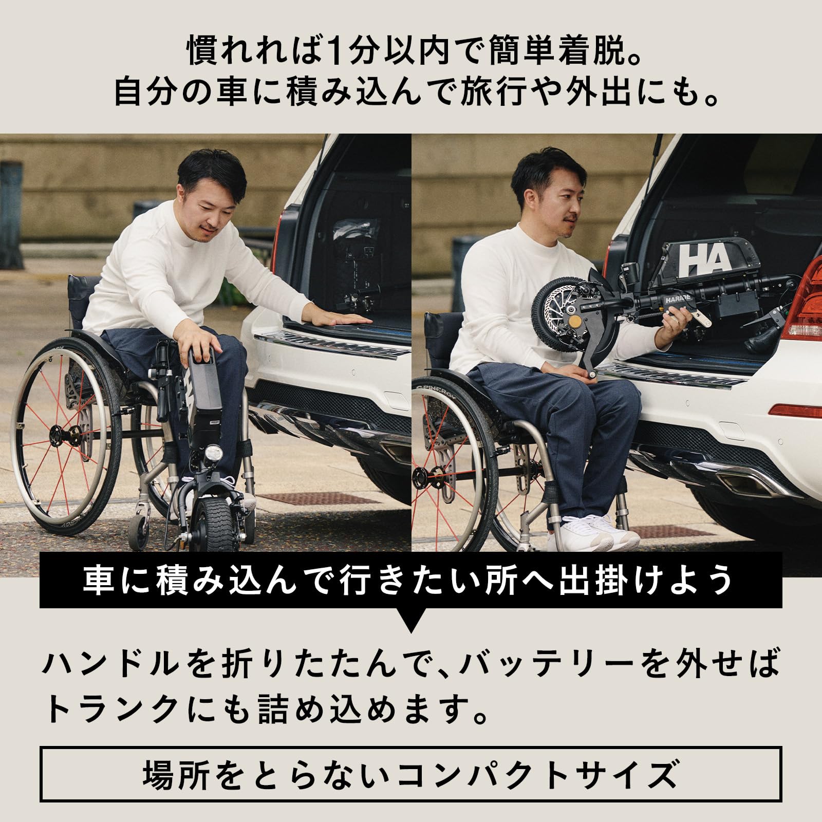 Amazon | HARIDE ハンドル型電動車椅子 ハンドバイク 運転 補助 装置 