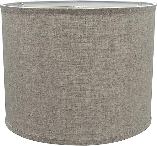 Aspen Creative 31037A Pantalla de lámpara de construcción de araña con forma de tambor de tapa dura de transición (cilindro) en color beige, (14 x