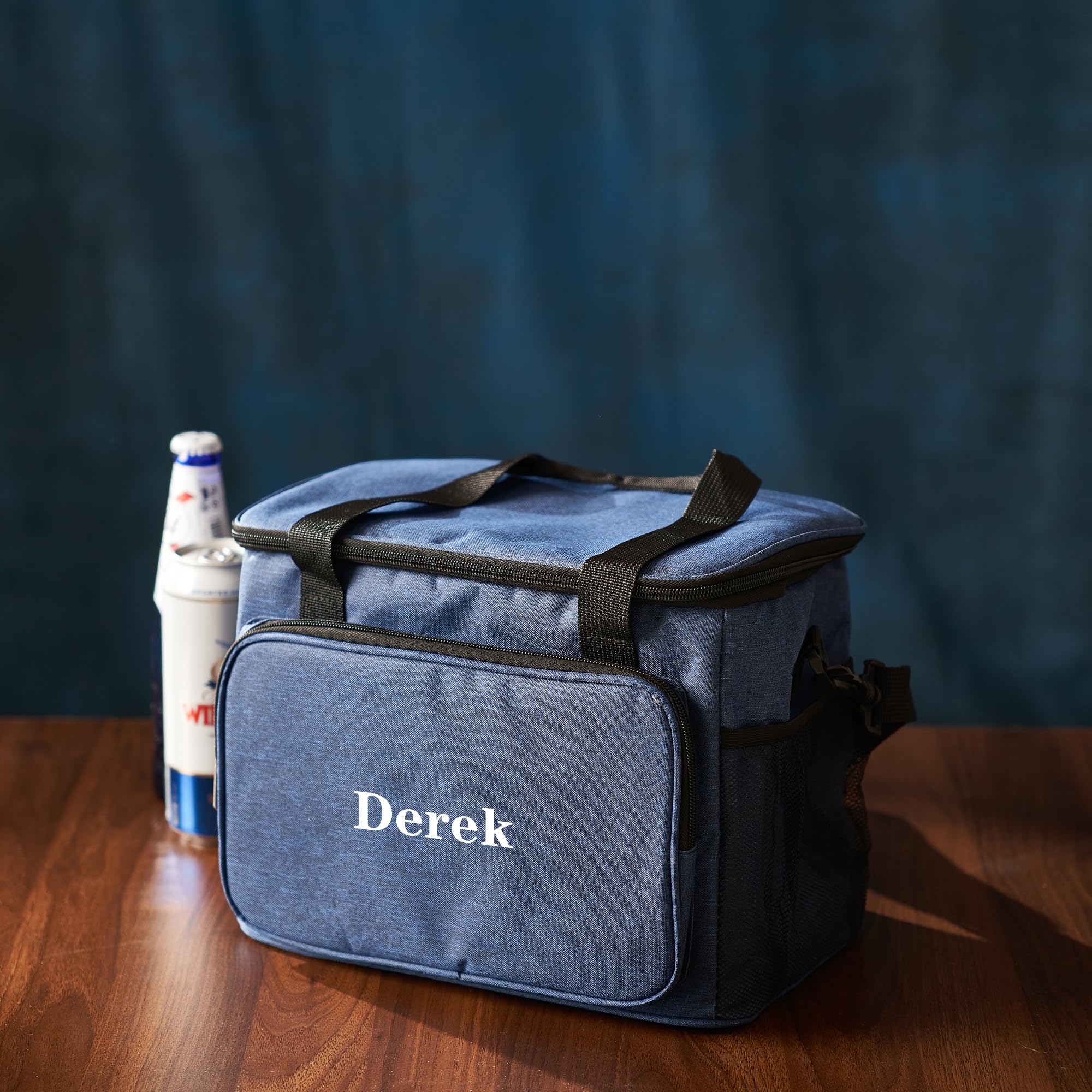 DJAFS Personalized Insulated Lunch Bag for Men/Women, Custom Embroidery Name Reusable Lunch Box for Office Picnic Hiking Beach - Leakproof Cooler Tote