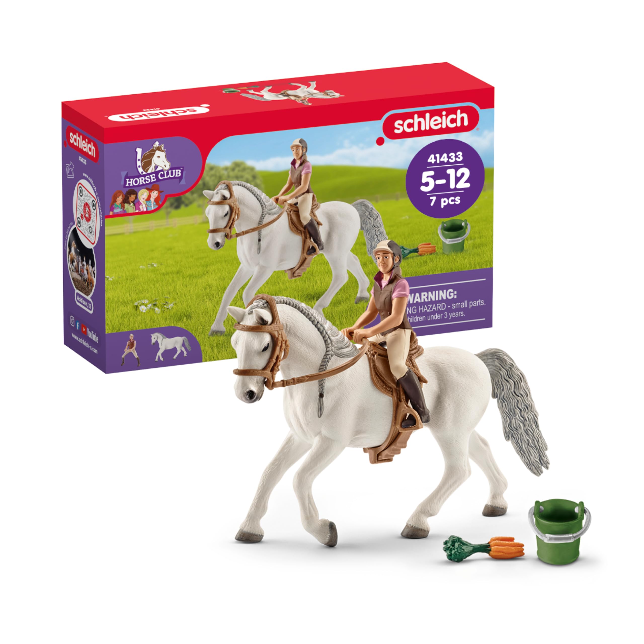 Schleich Horse Club - 7 PC Rider and Horse Toy Playset with Accessories - Realistic Rider and Lipizzaner Mare Figurine - Fun Toys for Girls and Boys - Collectible Figures for Kids Ages 5+ - 41433 — image 1