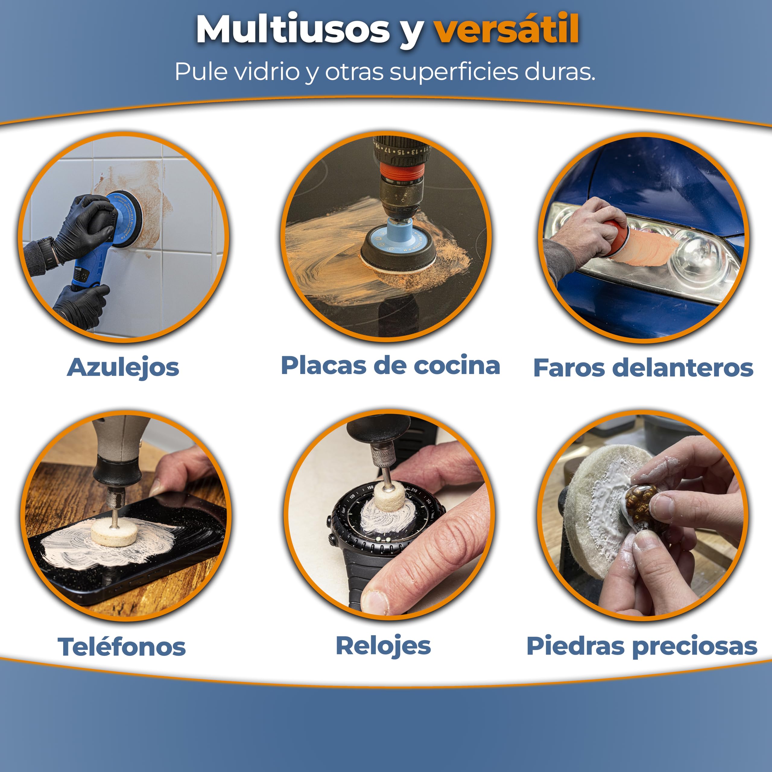 GLASS POLISH 1 kg Cerium Oxide, Compuesto de Pulido de Vidrio de Óxido de Cerio Grado Alto 85% Puro, Fórmula Tratada en Suspensión, Partículas de 3,5 Micras, Rendimiento de Restauración Mejorado