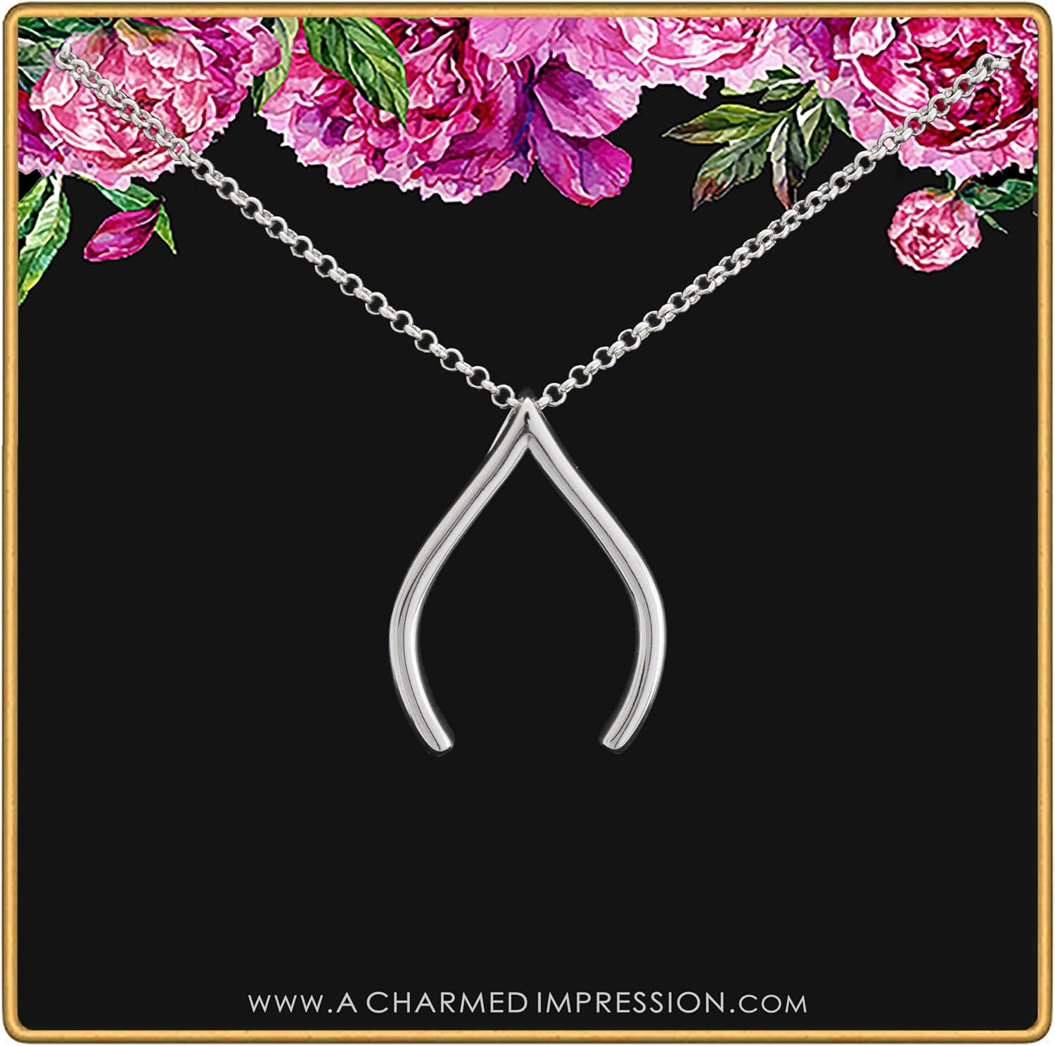 Gold Wishbone Ring Holder Necklace