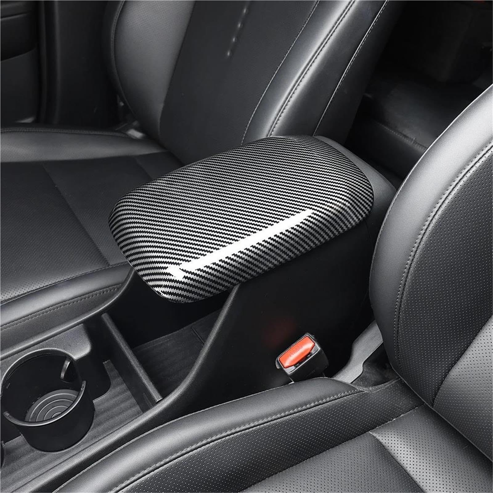 Copri Bracciolo Auto Per Hyundai Kona SX2 2024-2026 Auto Bracciolo Fodere Per Cuscini In Fibra Di Carbonio ABS Console Box Pad LHD/RHD