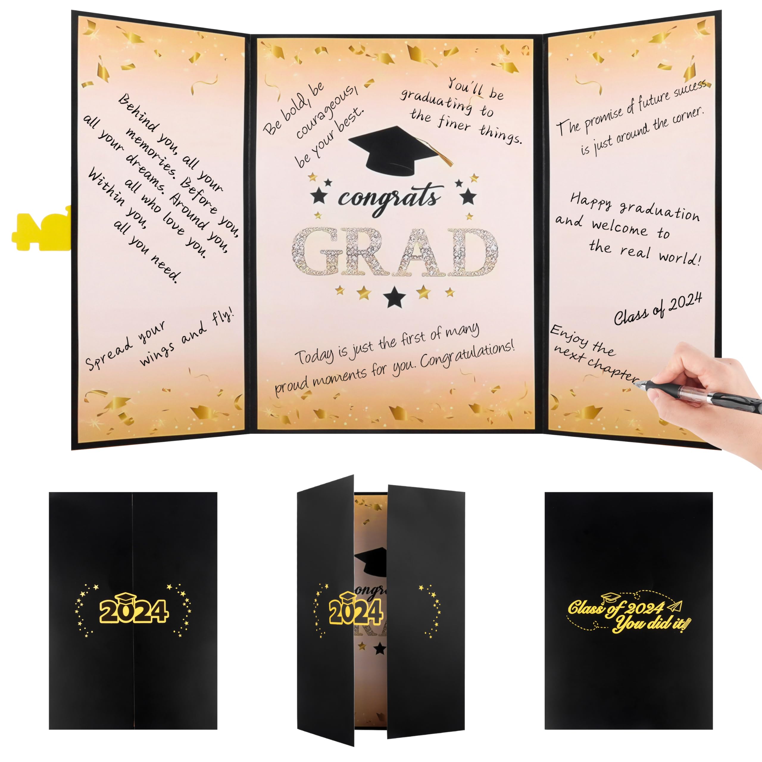 Graduation Gifts for Her Graduation Presents for Him 2024 Graduation Gifts Signature Book for Daughter Son Best Friends Graduation Gifts Guest Card 8.4 * 11.8inch