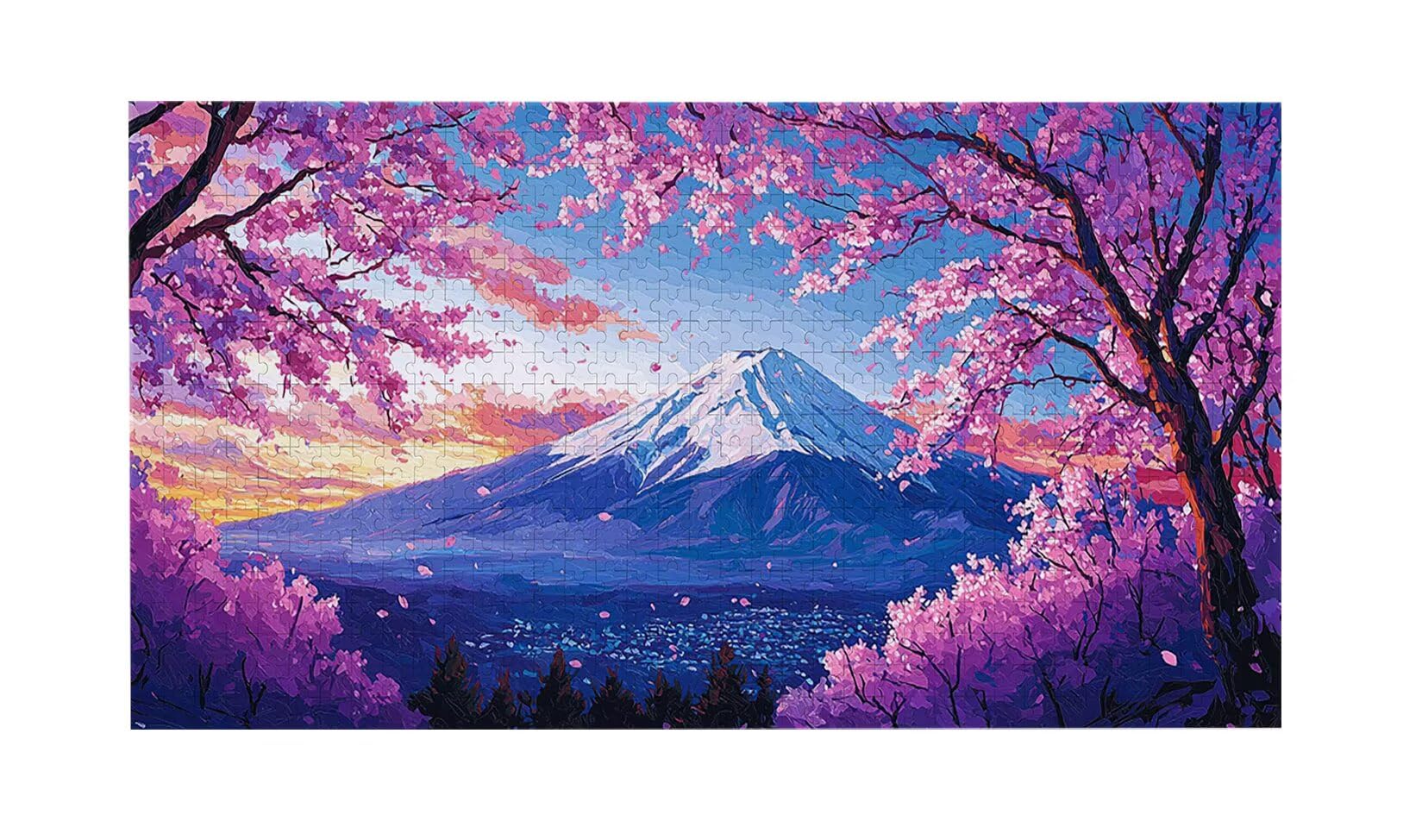 Puzzle dla dorosłych 1100 elementów, puzzle widok na górę Fuji, dla dorosłych Puzzle klasyczne i od 14 lat junior, rodzinne puzzle rozrywka w domu prezent 87x42cm l-257