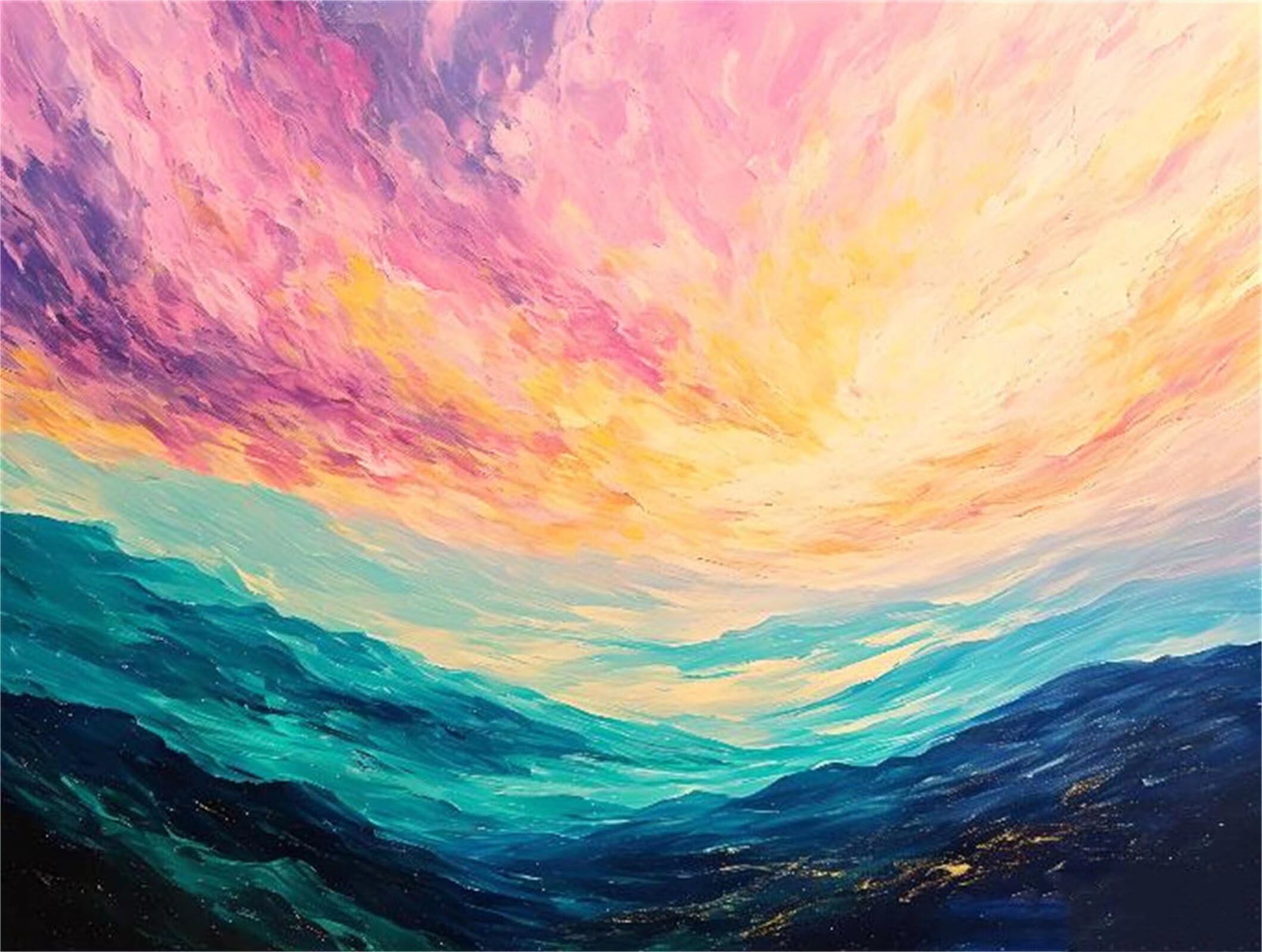 Kit de Pintura por Números, Color Cielo Pintar por Numeros Adultos, DIY Paint By Numbers Kit Pintura Niños, con Pinceles y Pinturas Acrilicos, Lienzos para Pintar Pinturas (Sin Marco) 80x110cm M-32