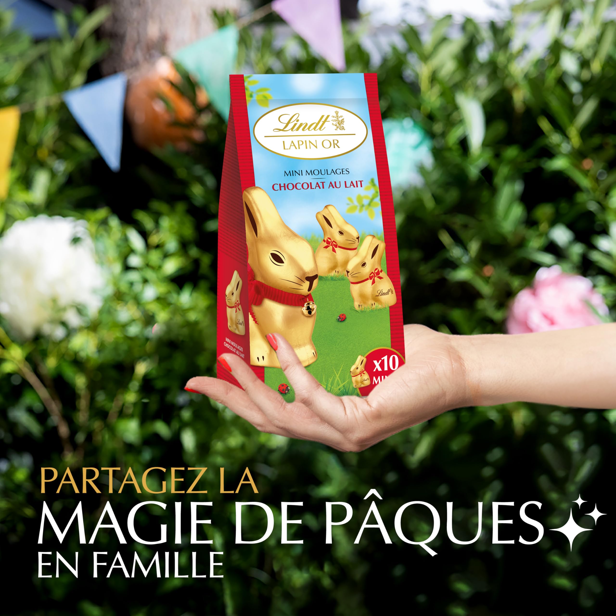 Lindt - Sachet de Mini-Moulages LAPIN OR - Chocolat au Lait - Idéal pour Pâques, 120g - 4