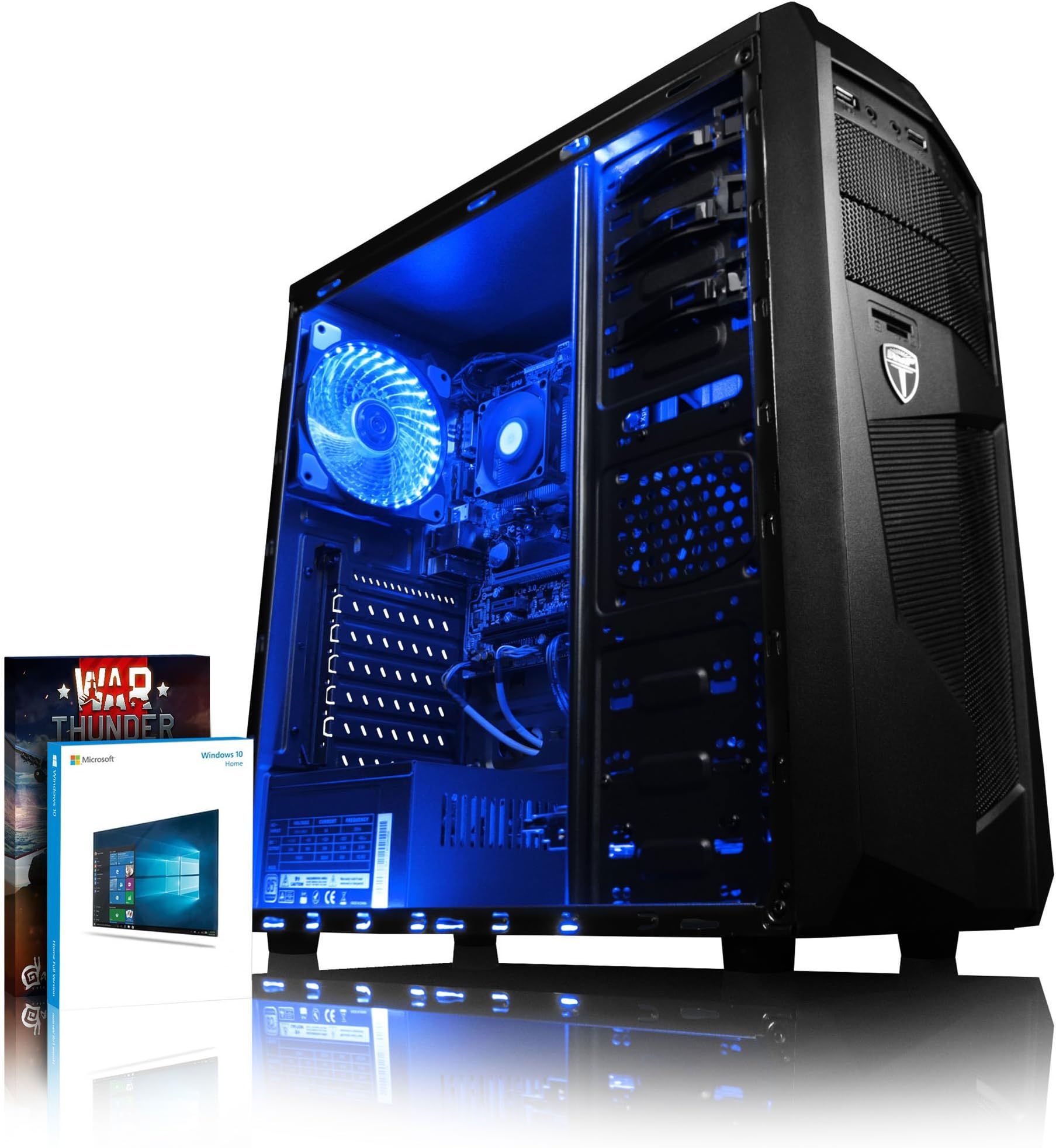 Vibox Vision 2 Gaming PC - with Warthunder Game Bundle (3.7GHz AMD A4 Dual Core Processor, Radeon HD Graphics Chip, 1TB Hard Drive, 4GB RAM, AvP Mamba Blue LED Case, No Operating System)