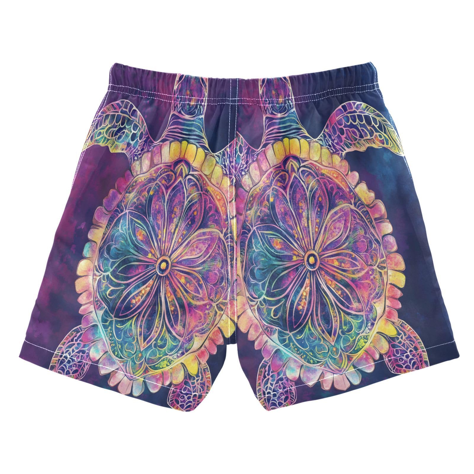 Boys Swim Trunks Toddler Swim Shorts Little Boys Swimwear Turtle Colorful Mandala Bathing Suit Swimsuit