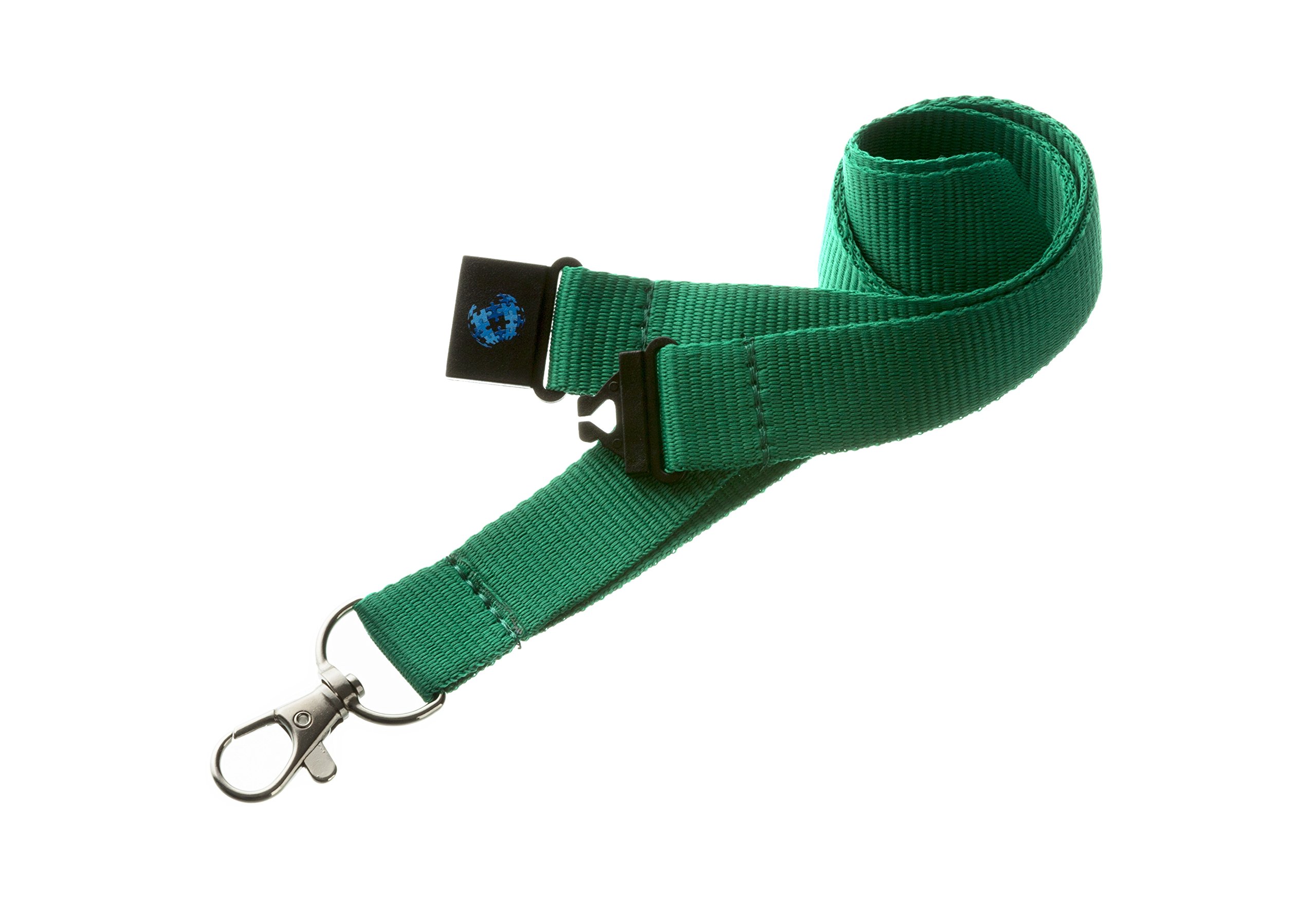 Pac Supplies Global Ltd 20mm Lanyard with Safety Break away and Metal clip - (Green)