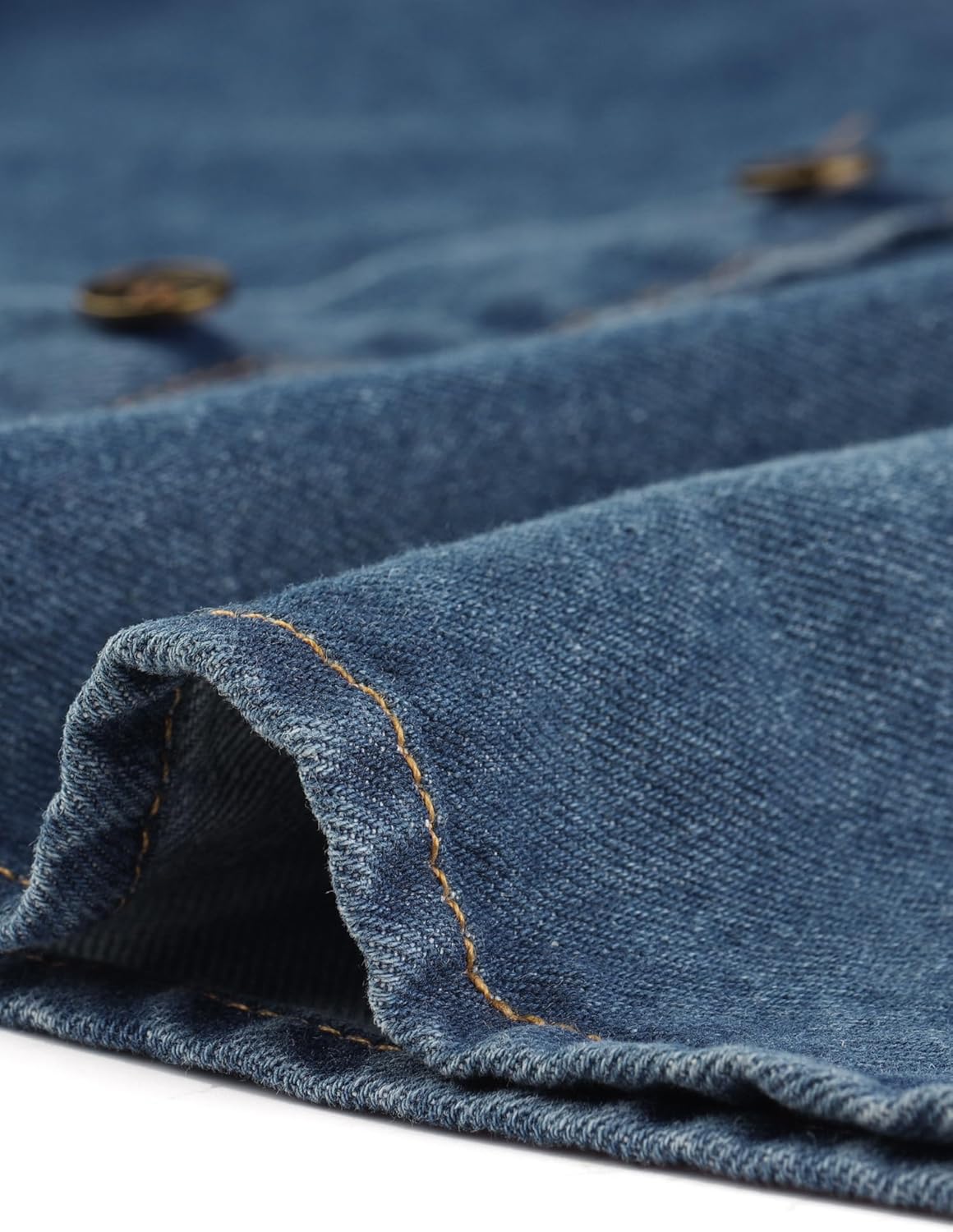 Allegra K Casual Denim Shirt for Women's Button Down Puff Long Sleeves Jean Blouse - Image 5