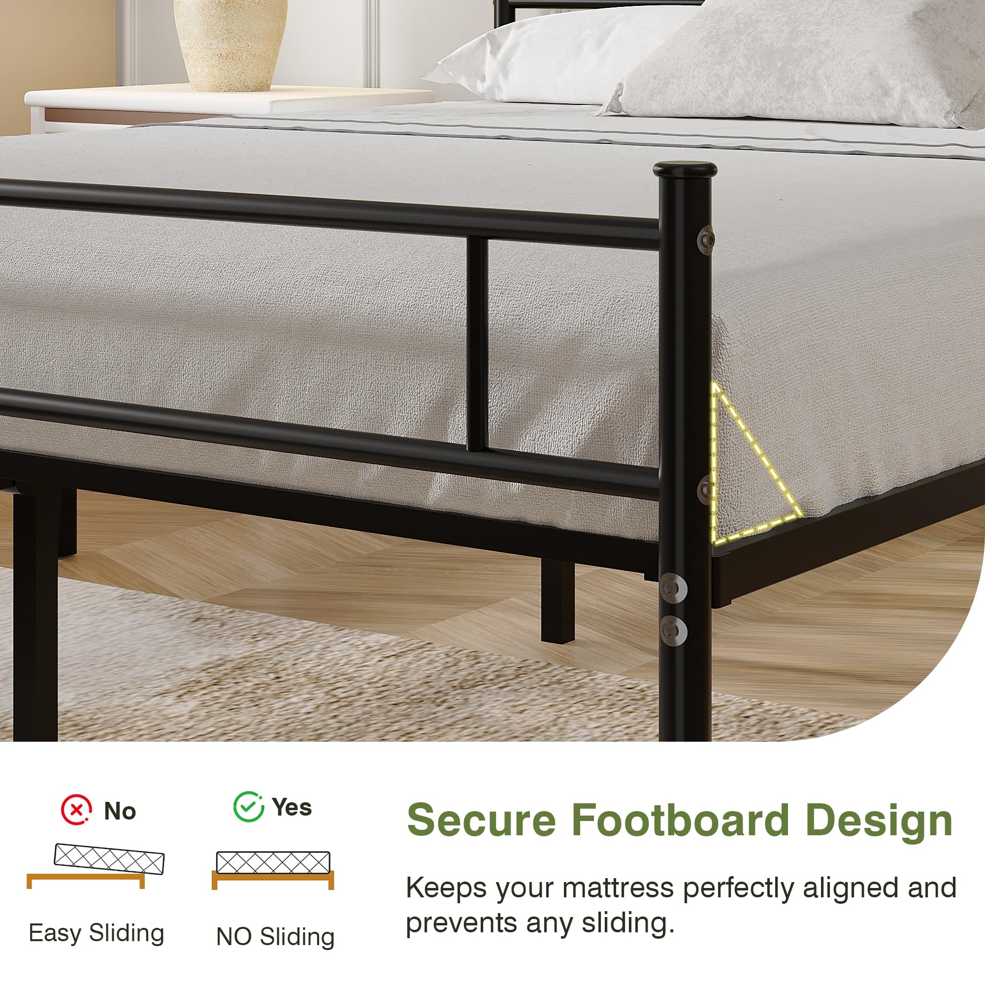 ベッドフレーム single bed frame Amazon.com: VECELO Metal Platform Bed Frame with Headboard