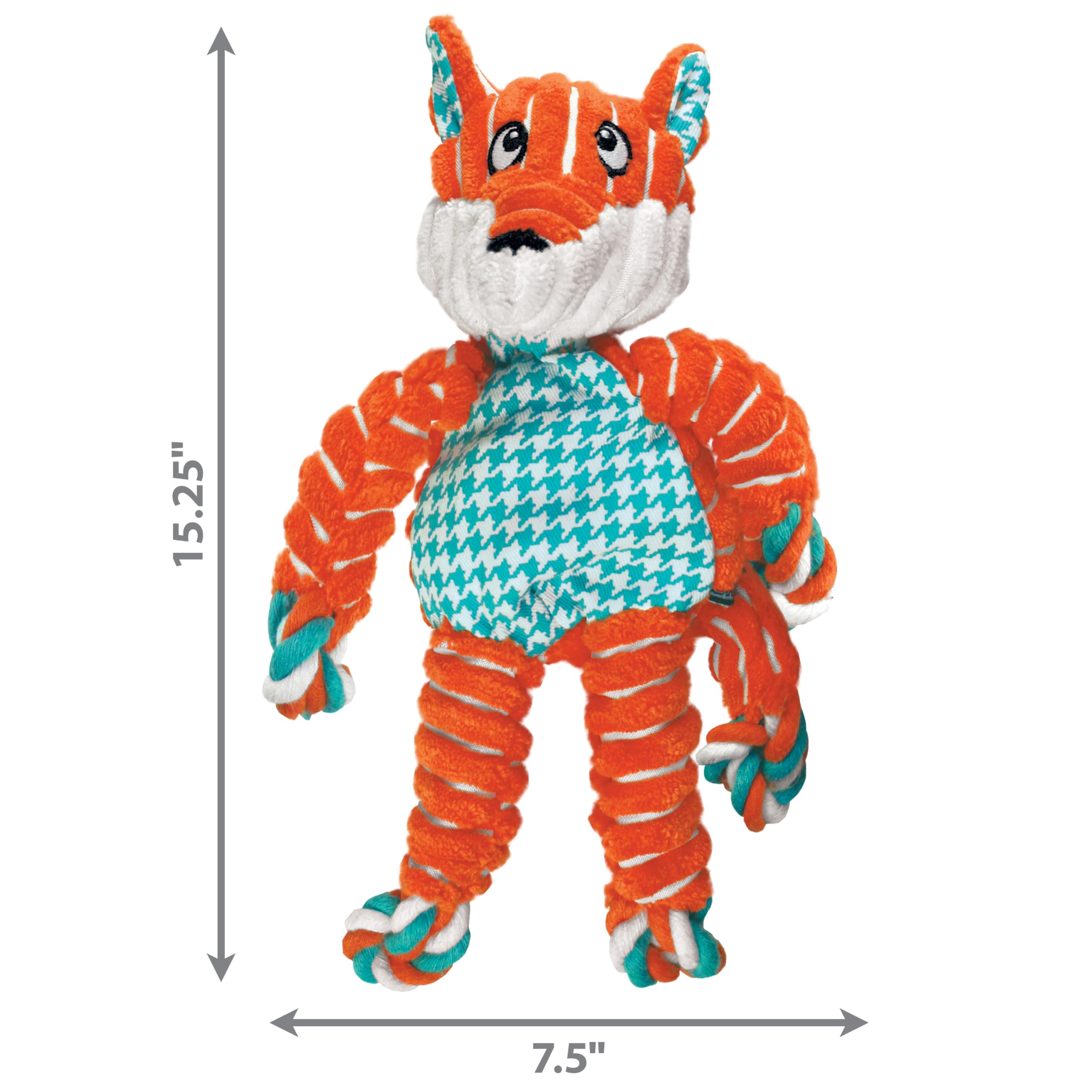 KONG – Floppy Knots Fox – wewnętrzne węzły i minimalne wypełnienie dla mniejszego bałaganu – średnie/duże psy