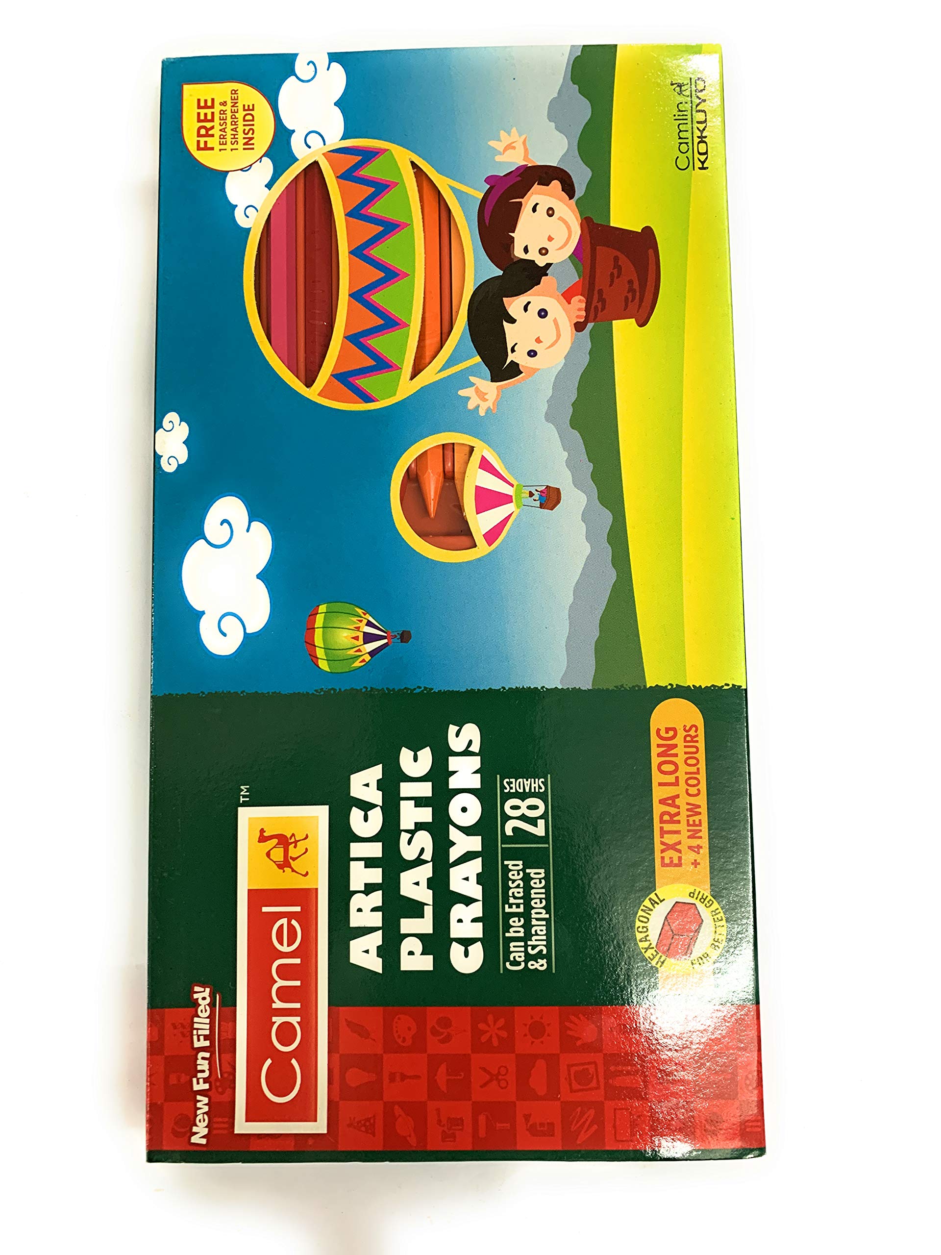 Camel Camlin Artica Plastic Crayons - 28 Shades (Extra Long)