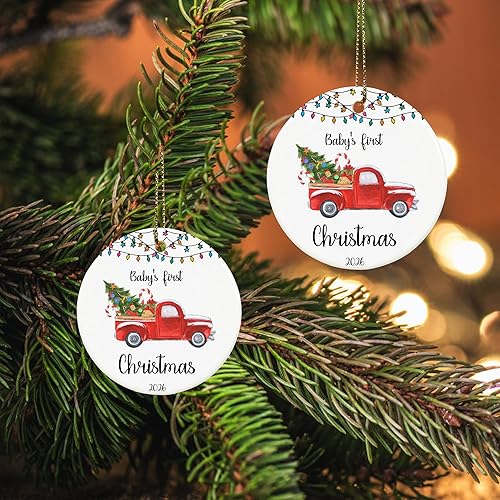 Miniatura 6 de Adorno para la primera Navidad del bebé 2025, adorno de mi primera Navidad 2025, adornos de Navidad para bebés de 2.9 pulgadas, decoración colgante