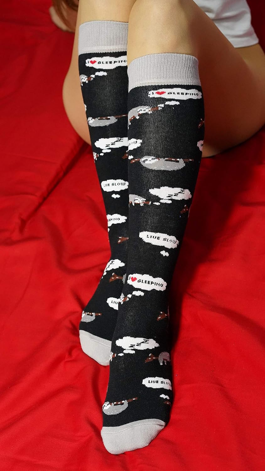 socks n socks-Women 5-Pairs Luxury Cotton Colorful Cool Fun Knee high Socks - Image 5