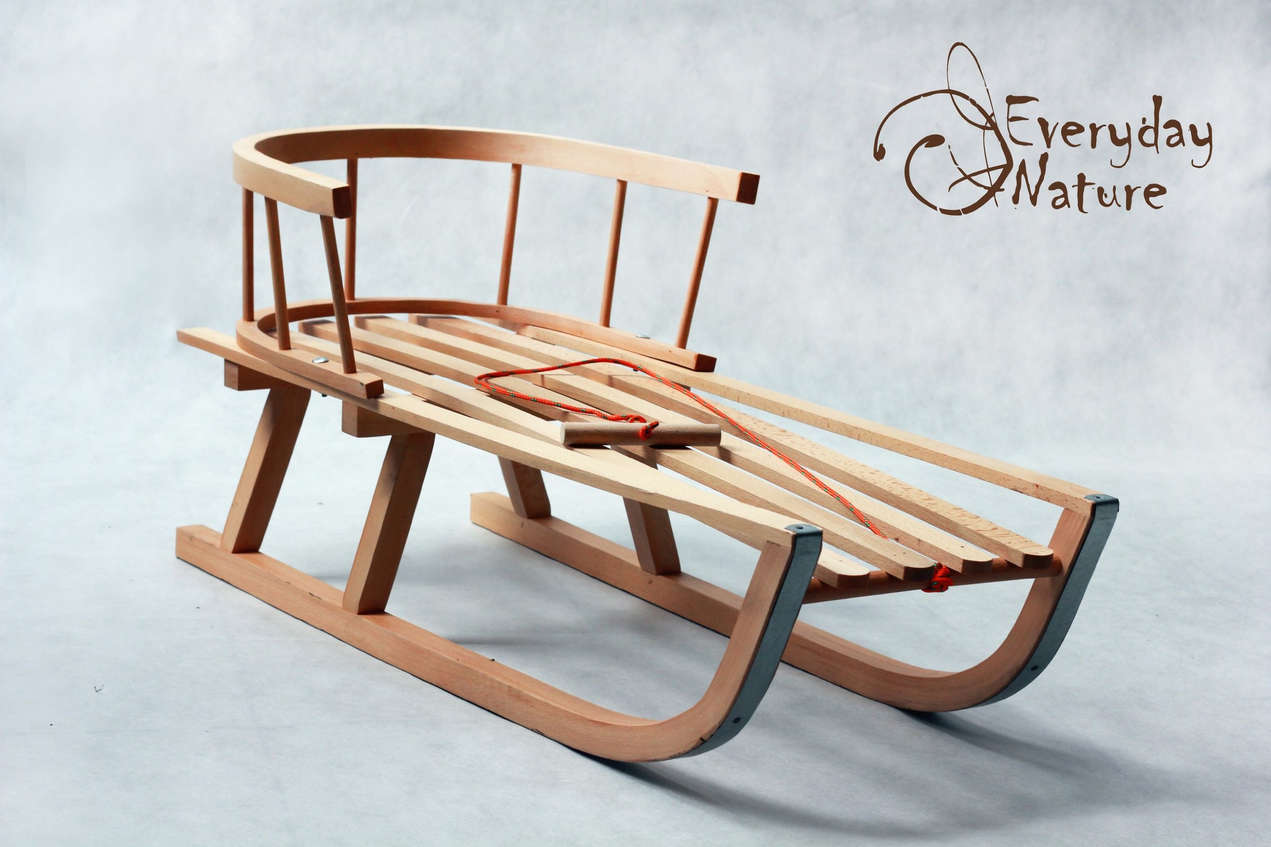 Trineo de madera, capacidad de carga hasta 30 kg, color amarillo