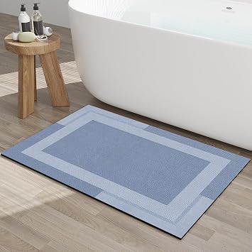 YDKGL Non Slip Bath Mat Ultra Thin Bathroom Rugs Runner Fit Under Door 20 * 32 Blue