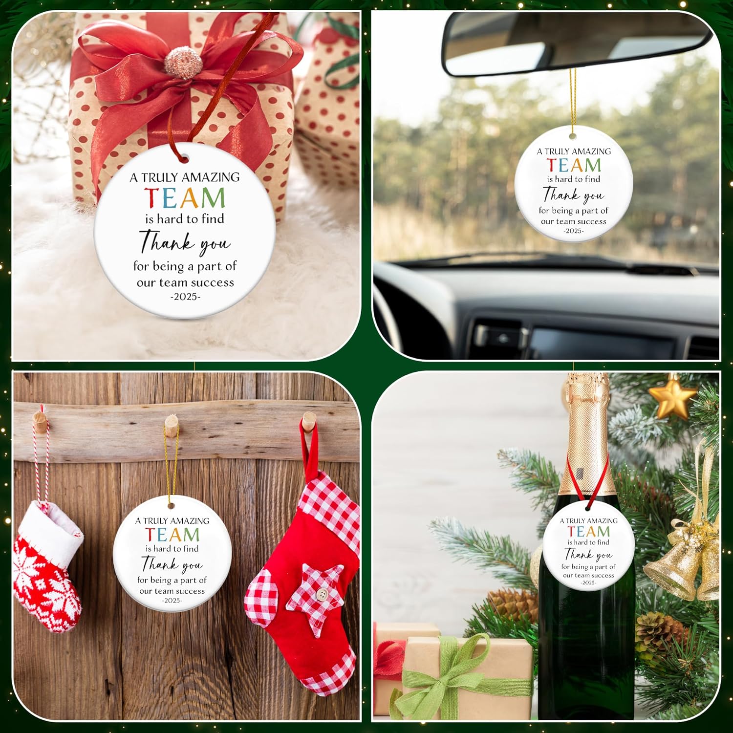 Christmas Team Gifts for Employees - Ceramic Christmas Ornaments 2025 for Tree Decorations - Group Gifts for Coworkers, Coworker Gift for Work Bestie, Thank You Gift for Coworker Boss Employee - Image 3
