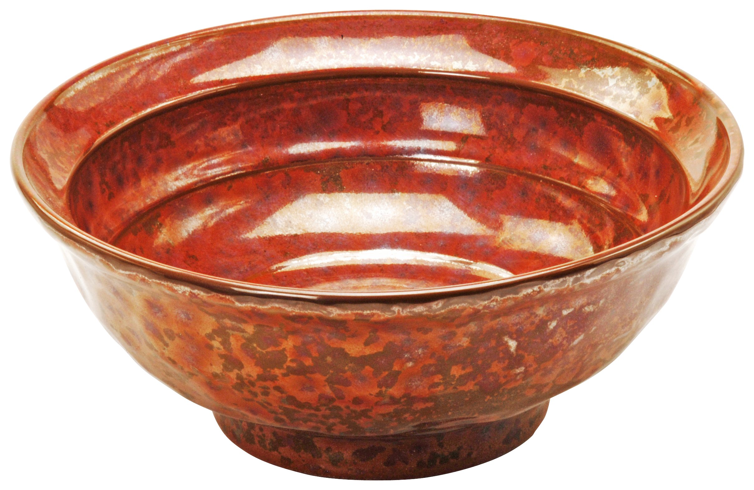 Amazon.co.jp: 美濃焼 ラーメン鉢 ラーメン丼 鉄赤 約直径19.5×高さ7.2