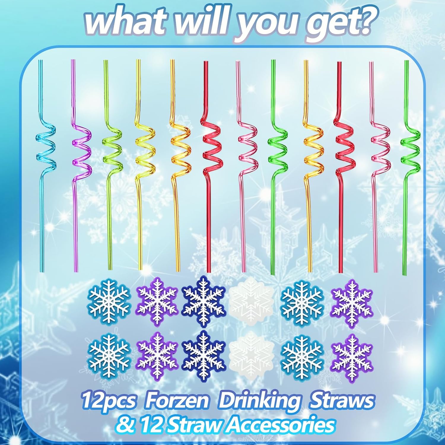 110 Pcs Frozen Party Favors Birthday Supplies, Gift Bags Frozen Filler Goodie Bag Stuffers Frozen Birthday Party Supplies Winter Party Favors - Image 3