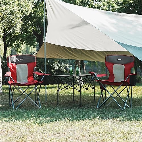 Miniatura 9 de Silla plegable de camping al aire libre, portátil, ligera, sillas plegables para campamento para adultos al aire libre con soporte para tazas, bolsa