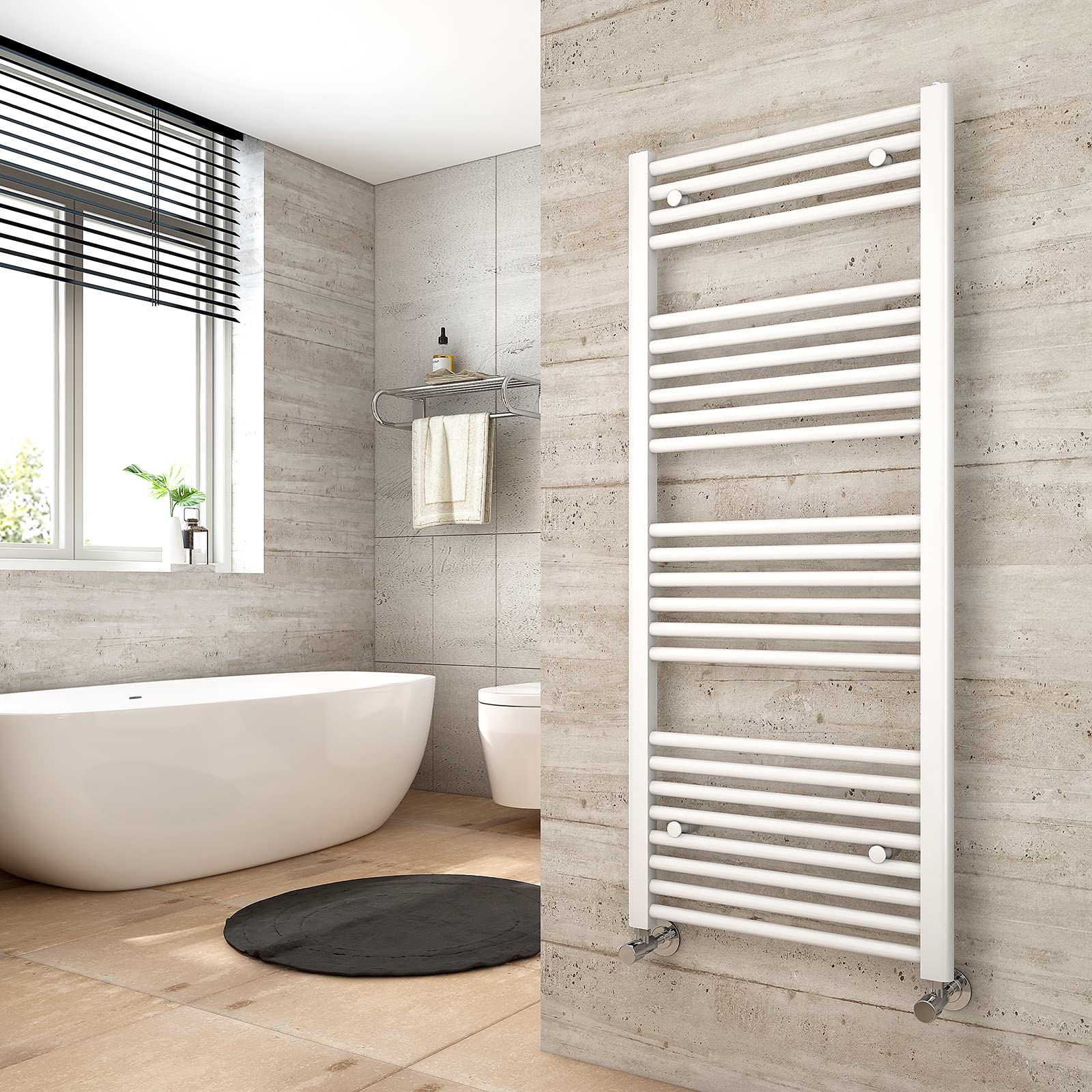 Heilmetz Straight Bathroom Towel Radiator 1200 x 500 mm White — image 1