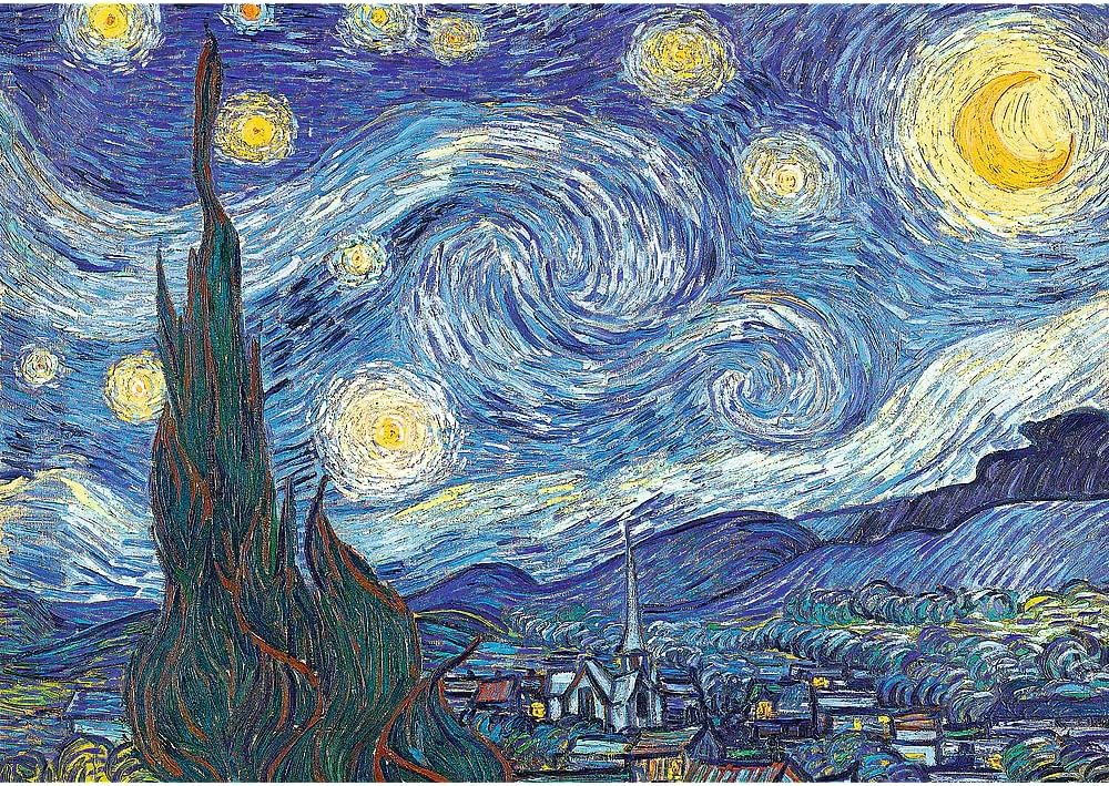 Trefl Art Collection The Starry Night 1000 Piece Jigsaw Puzzle Red 27"x19" Print, DIY Puzzle, Creative Fun, Classic Puzzle for Adults and Children from 14 Years Old