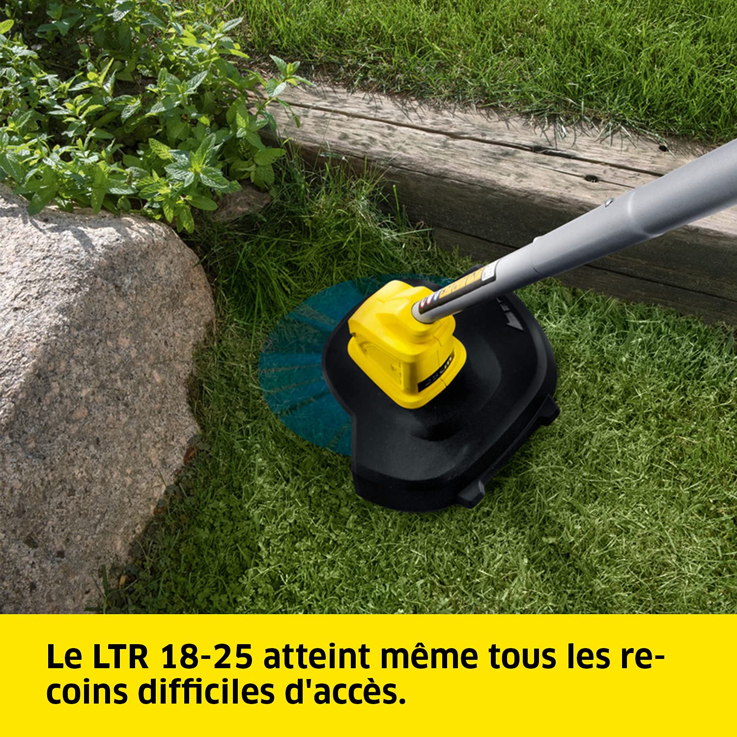 Kärcher 18 V Coupe-Bordures sans Fil LTR 18-25, Vitesse de Coupe : 9 500 TR/Min, Diamètre de Coupe : 25 cm, Épaisseur du Fil : 1,6 mm, nécessite la Batterie Kärcher 18 V, Batterie Non Incluse
