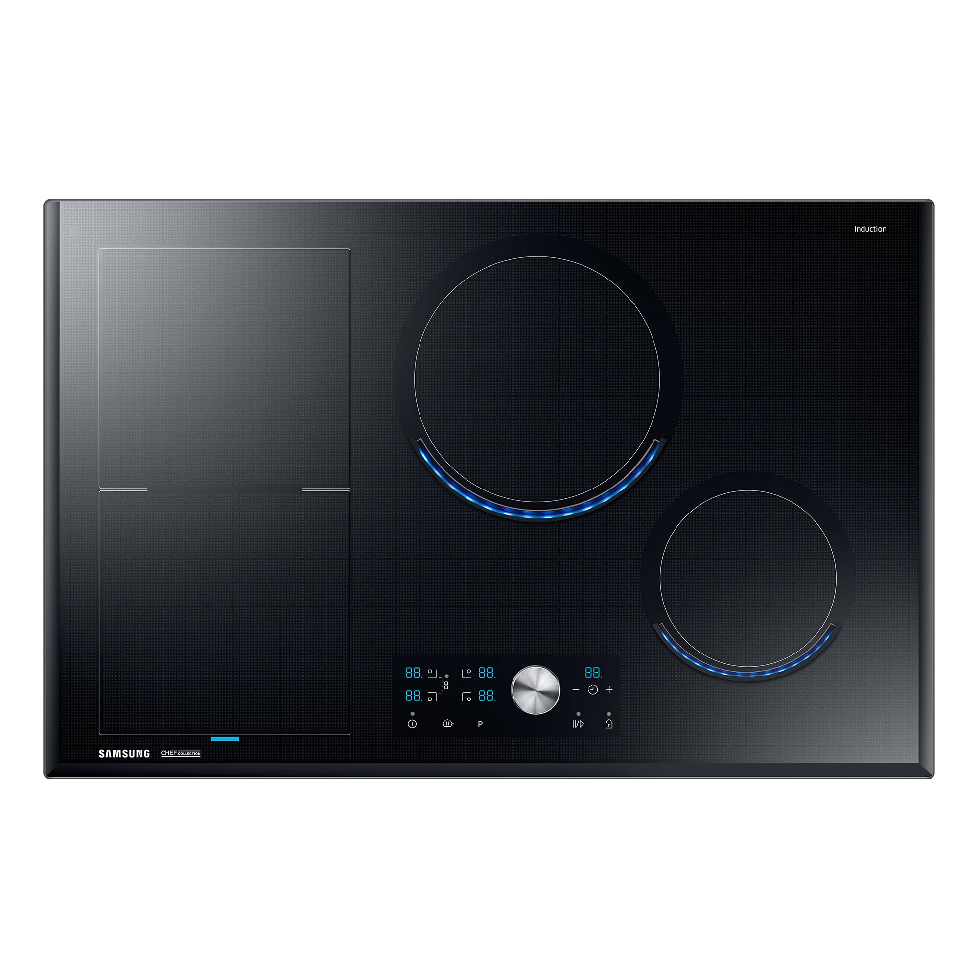 Samsung NZ84J9770EK/EF autarkes Virtual Flame Induktionskochfeld / 80 cm / flexible Zone links / schwarz