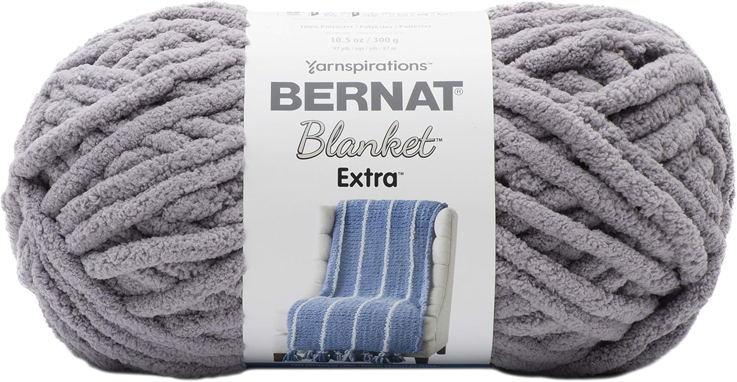 Bernat Vapor Gray Blanket Extra, 1 Pack Vapor Gray 1 Pack
