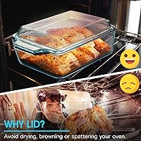 Vista 44 de NUTRIUPS 8x8 Baking Dish Square Casserole Baking Dishes with Glass Cover Glass Casserole Dish with Lid Baking Dish Glass Baking Pan for Baking