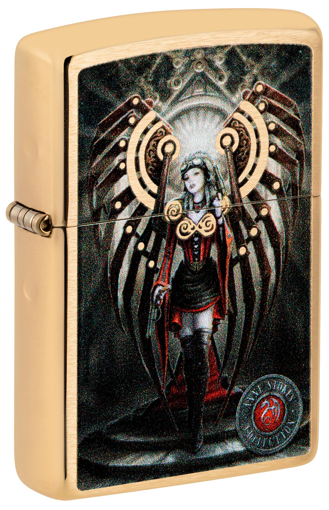 Zippo Sturmfeuerzeug Anne Stokes Collection Brushed Brass Color Image Nachfüllbar Windfest Made in USA