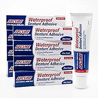 Vista 17 de Secure Sensitive Gums - Adhesivo impermeable para dentaduras postizas con goma de mascar de aloe vera y mirra, extra fuerte durante todo el día