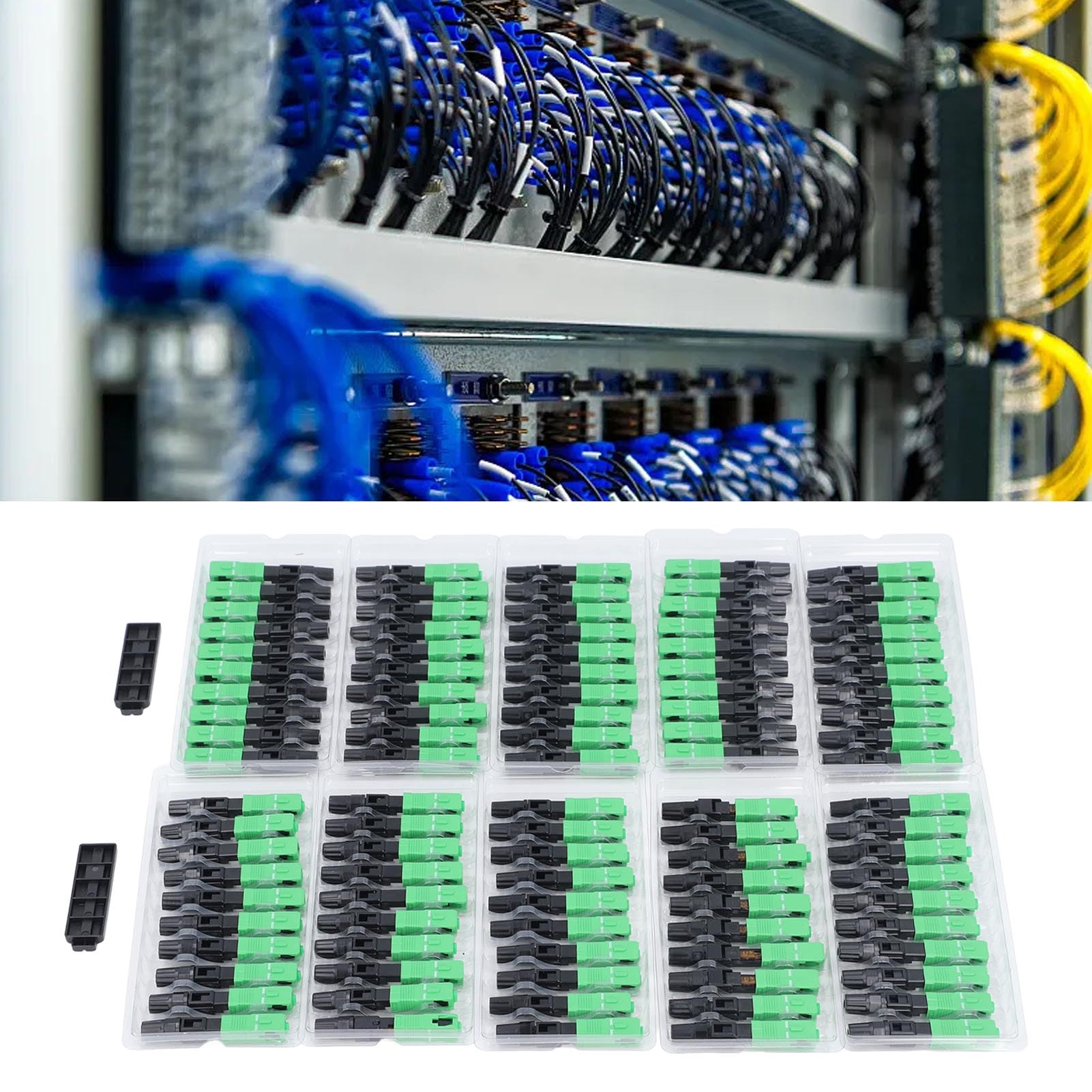 SEAFRONT Adaptateur Fibre Optique SC UPC ABS - 100pcs Réutilisable Connecteur Rapide