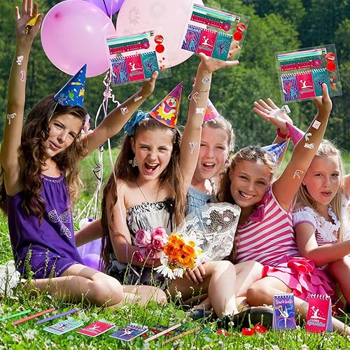 Miniatura 7 de Fulmoon Juego de 182 piezas de gimnasia, mini bloc de notas, calcomanías de gimnasia, lápices, marcapáginas, reglas, sacapuntas, borradores para