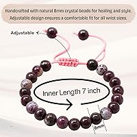Vista 417 de Amazing Gemstone Crystal Bracelet for Women Men's Gifts - Protection Healing Crystal Bracelet - 8mm Gemstone Beaded Adjustable Bracelet Pulseras