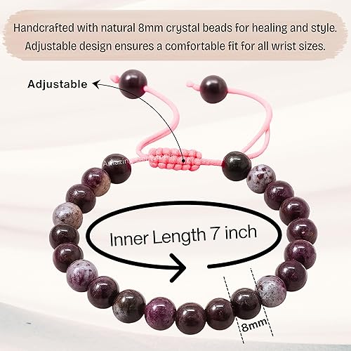 Miniatura 417 de Amazing Gemstone Crystal Bracelet for Women Men's Gifts - Protection Healing Crystal Bracelet - 8mm Gemstone Beaded Adjustable Bracelet Pulseras