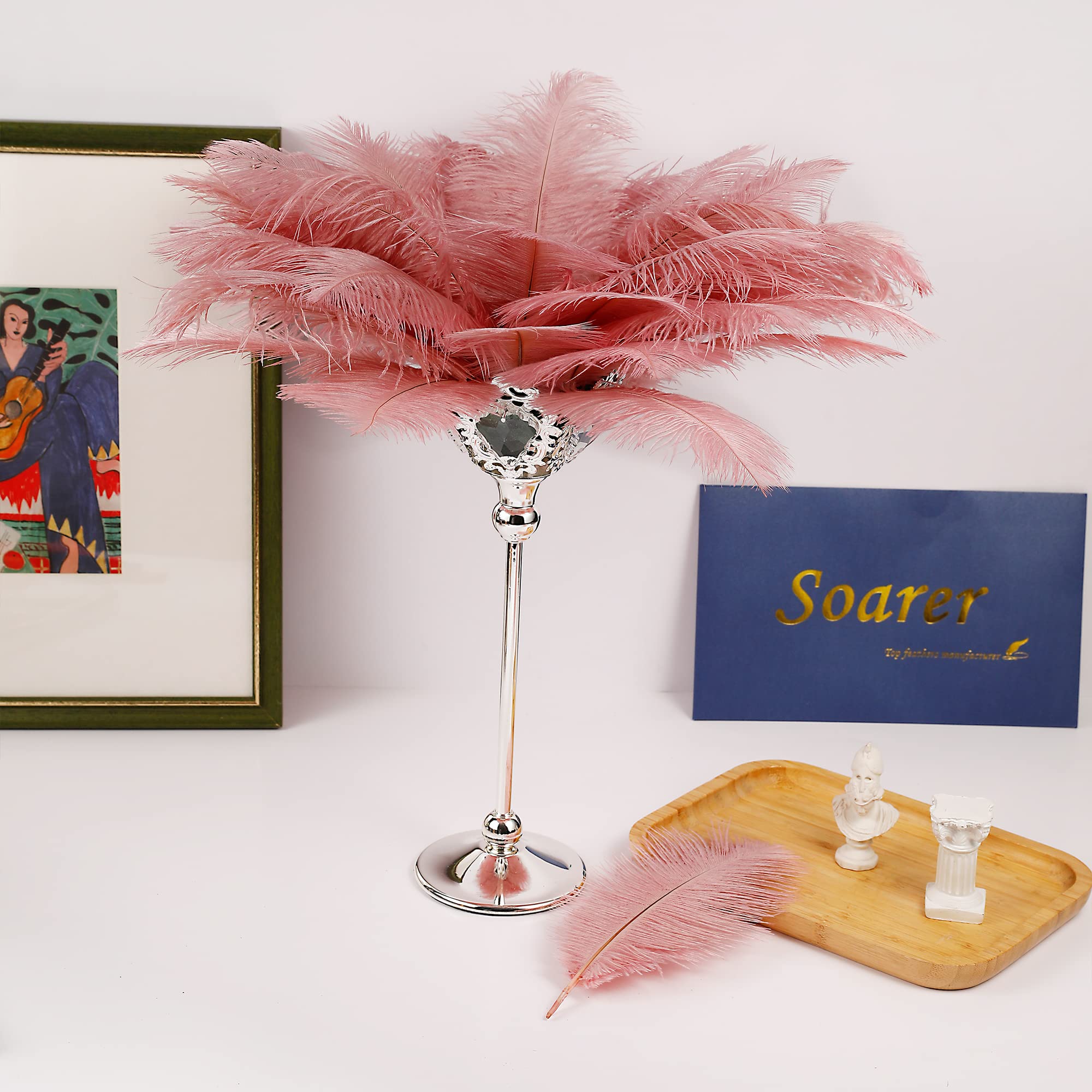 10 Plumas De Avestruz Multicolor (15-60 Cm) - Para Decoración De Bodas, Fiestas, Centros De Mesa, Manualidades Y Disfraces - Colores Vivos